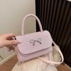 Bolso Satchel Rosa con Lazo para Mujer 2025 Nuevo Primavera y Verano Bolso de Hombro Cruzado Moda Nicho Lindo Bolso Cuadrado Pequeño