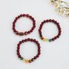 Pulseira Atacado Top de Linha Cinábrio Natural Banhada a Ouro Cobre Pixiu da Sorte Mineral Bruto Areia Dourada Roxa Pulseira Estilo Chinês Pulseira Feminina