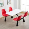 Mesas e Cadeiras Novas para Refeitórios de Fast Food, Design Simples para Cantinas de Funcionários, Combinação Modular para 4 ou 6 Pessoas, Mesa Retangular para Refeitório Escolar
