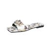 Sandalias planas con punta abierta y mariposas bordadas en varios colores, novedad de verano 2024, zapatillas con lazo en color, venta al por mayor