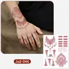Ruikalong Novo em estoque Atacado Adesivo de Tatuagem de Henna Renda Vermelha Mão Costas Adesivo de Tatuagem Descartável À Prova D'água