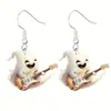 Aretes con Diseños de Gatos Lindos y Aterradores, Aretes Acrílicos de Momia con Patrón de Dibujos Animados Transfronterizos de Halloween