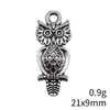 21x9mm 0,9g Cor Prata Antiga Acessórios de Joias Europeus e Americanos Materiais DIY Pingente de Coruja