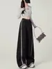 Jeans de Pierna Ancha con Costura Lateral y Empalme de Color Contrastante para Hombre y Mujer en Otoño, Pantalones Rectos de Cintura Alta hasta el Suelo