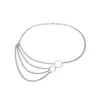 Cadena de cintura geométrica versátil con personalidad sencilla y joyería transfronteriza europea y americana, cadena de cuerpo de moda con borlas multicapa sexy de metal