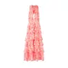 Bestseller transfronterizo de AliExpress producto nuevo primavera 2026 sin mangas moderno sexy cuello en V tirantes vestido estampado multicapa