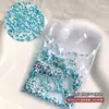 Bolsa de Accesorios de Arte de Uñas de Pedrería de Fondo Plano de Colores, Tamaños Mixtos, Pedrería Redonda Pequeña Blanca Transparente Súper Brillante para Arte de Uñas DIY