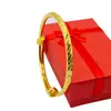 Pulsera de Barra Redonda Dorada para Mujer Lluvia de Meteoros Push-Pull Brazalete Redondo Sólido Pulsera Dorada Joyería al por Mayor para Transmisiones en Vivo de Tiktok