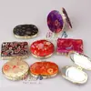 Espejo de Maquillaje Brocado Clásico de Doble Cara Estilo Chino Espejo Portátil Espejo de Maquillaje de Seda Espejo de Mano de Viaje de Doble Uso Regalo