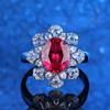 Seleccionado comercio electrónico alta gama todo el cuerpo s925 plata de ley sangre de paloma amarillo dorado verde nano anillo femenino compromiso anillo de diamantes adornos de plata