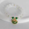 Pulsera étnica de imitación mármol blanco ins para novias, pulsera de jade Hetian, oro vivo, regalo de drenaje de bienestar de tienda