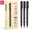 Deli 75514 Pluma de Belleza Pluma Suave Pincel Caligrafía Práctica Firma Especial Letra Regular Pequeña Letra Regular Mediana Línea de Gancho Cabeza Suave