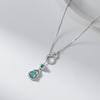 Colar Nalan Prata S925 Novo Estilo Chinoiserie Luxo Acessível Design Fashion Diamante Jade Cabaça Y01883