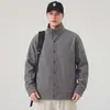 Nueva Sudadera tipo Cárdigan Chaqueta Casual Versátil Holgada Cuello Alto Estilo Perezoso Falso Dos Piezas para Hombre Primavera y Otoño 2026