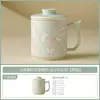 Taza de té tridimensional esmaltada "Susurro de Mariposa Niebla Verde", juego de té kung fu de alta gama para uso doméstico, taza especial de maestro, gaiwan de cerámica, tetera pequeña