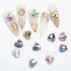 Celebridad de Internet Explosivo Arte de Uñas Punta Inferior Corazón Diamante Lujo Cristal Corazón de Melocotón Forma Corazón Grande Uña Amor Diamante Armadura de Novia Joyería
