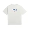 Serie de camisetas casuales de algodón puro de manga corta, unisex, de marca moderna, con tres etiquetas completas, patrón digital transfronterizo Margiela, cuello redondo