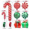 30 globos navideños de aluminio con forma de muleta, para decoración de fiestas navideñas, cumpleaños, rojos y verdes.