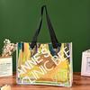 PVC mágica cor laser menina ombro bolsa personalizado transparente cosméticos de compras saco de presente impresso publicidade LOGO