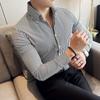 Camisa de manga larga fina para hombre de otoño 2023, camisa Plutton atractiva y sexy a la moda con cuello en V grande y moderna para niños.