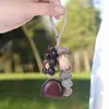 Campana Colgante de Fruta Natural Hecha a Mano, Carrillón de Viento Hecho a Mano Estilo Chino, Campana Colgante para Sanación Sonora, Colgante de Fruta Vegetal, Decoración Colgante para Mochila y Coche