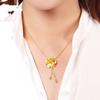 Collar de Oro 3D Moda Hermoso Elegante Elegante Rosa Amor Borla Mujeres Colgante Moneda Europea Joyería de Oro
