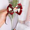 Pasador de Navidad con Lazo para Bebé Pasador para Flequillo de Niña Accesorios Navideños para Niña Pin de Astas para Niña