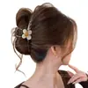 Pinza Grande para el Cabello para Cabello Grueso, Pasador de Flor con Moño, Pinza de Tiburón para Recogidos en la Parte Trasera de la Cabeza, Accesorio para el Cabello para Mujeres