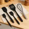 Juego de Mini Herramientas de Horneado de Silicona para el Hogar, Juego de Cinco Piezas de Utensilios de Cocina, Espátula de Silicona Resistente a Altas Temperaturas, Brocha para Aceite, Espátula para Freír