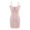 Vestido con Correa de Cuerda Dopamina para Mujer Verano Nuevo Plus Almohadilla en el Pecho Falda Moldeadora de Cadera Falda Corta Sexy
