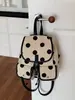 Bolso Tote de Ballet a la Moda para Mujer 2025 Otoño Nuevo Lindo con Puntos Mochila de Lona Grande con Capacidad para Hombro