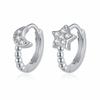 Aretes de Plata Esterlina S925 con Diseño Nicho de Estrella y Luna para Mujer, a la Moda Estilo Ins, Exquisitos, de Alta Gama, Clips para Oreja Femeninos, Aretes de Moda