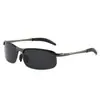 Gafas de Sol Polarizadas Personalizadas que Cambian de Color para Hombre, Gafas de Sol para Conducir con Media Montura Anti-UV, Elegantes Gafas de Montura Negra de Metal