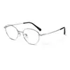 Gafas Ultraligeras de Titanio Puro 55 Ovaladas 98776 Estilo Micro Cat-Eye para Mujer, Diseño Artístico Sencillo con Borde Dorado Ba7077, Se Pueden Personalizar con Lentes Graduadas