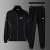 Traje Casual Deportivo de Comercio Exterior para Hombre, Nuevo Estilo Otoño Marca de Moda Sudadera Suelta de Algodón y Pantalones Largos, Conjunto de Tres Piezas de Marca de Moda para Hombre