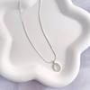 Collar de Aguamarina Natural y Piedra Lunar 2025 Nuevo Diseño Original con Sentido Colgante Ovalado de Calcedonia Blanca Cadena Hueso de Serpiente para Mujeres