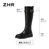 Botas altas hasta la rodilla de mujer ZHR 2026 nuevo estilo otoño retro tacón grueso botas largas modifican la forma de la pierna parecen delgadas botas de montar