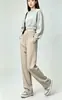 Calça Reta Espinha de Peixe Selecionada Cuidadosamente Feminina Outono/Inverno Novo Estilo Aveludada Espessada de Lã Wide Leg Cintura Alta Emagrecimento Bom Caimento Calça Longa