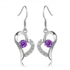 Moda coreana temperamento pendientes S925 amor en el corazón pendientes de corazón para mujer pendientes chapados en platino gancho de oreja amor temperamento