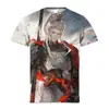 Verano Nuevo Estampado 3D Cuello Redondo Manga Corta Periférico de Animación Bidimensional Amor de Luz y Noche Tendencia Ajustado Chaqueta Dolor