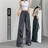 Pantalones Cargo de Nailon para Mujer Verano Delgados 25 Nuevos Pantalones Paracaídas Drapeados de Cintura Alta Casuales de Secado Rápido de Pierna Ancha Deportivos
