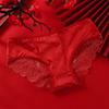 Longnian Daji sexy renda roupa íntima feminina cintura baixa sem costura algodão virilha confortável seda cetim cuecas para mulheres