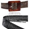 Moda Coreana Cinturón Ancho para Mujer Tejido Cuerda Encerada Decorativo Trenzado Cubre Cintura Casual Vintage Color Cáñamo Cinturón Artístico F957