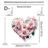 Día de San Valentín Conejito Blanco Durmiendo entre Rosas Adorno Colgante para Puerta y Ventana de Jardín Acrílico 2D Decoración Festiva