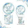 Amazon Elefantito Fiesta Temática Vajilla para Mesa Bebé Bautizo Baño Decoración de Ambiente Vasos de Papel Desechables Plato