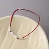 Pulseira de Corda Vermelha com Contas Redondas Ruyi em Prata de Lei 925 para Mulheres Simples Novo Design Chinoiserie Versátil Joia de Mão Personalizada B6885