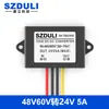 Convertidor de potencia CC de 60V48V36V a 24V Módulo reductor DC-DC regulado para coche de 30-75V a 24V
