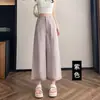 Calça Fashion Cropped Estilo Old Money Perna Larga Feminina Verão 2026 Fina Solta Caimento Emagrecedor Petite Calça Casual
