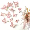 Adesivos de Parede Borboleta 3D Vazada Transfronteiriços, Adesivos Autoadesivos com Textura de Metal Simulado, Adesivos para Decoração de Casa Sala de Estar