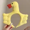 Diadema divertida estilo coreano de dibujos animados para mujer, con diseño de peluche, perfecta para usar al aplicar mascarillas faciales o lavarse la cara, y también adecuada para crear un peinado de coleta alta.